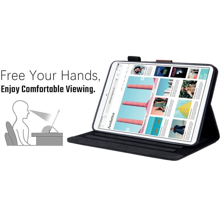 For iPad mini 6 / mini 2024 Fabric Contrast Color Smart Leather Tablet Case(Black) - iPad mini 2024 Cases by buy2fix | Online Shopping UK | buy2fix