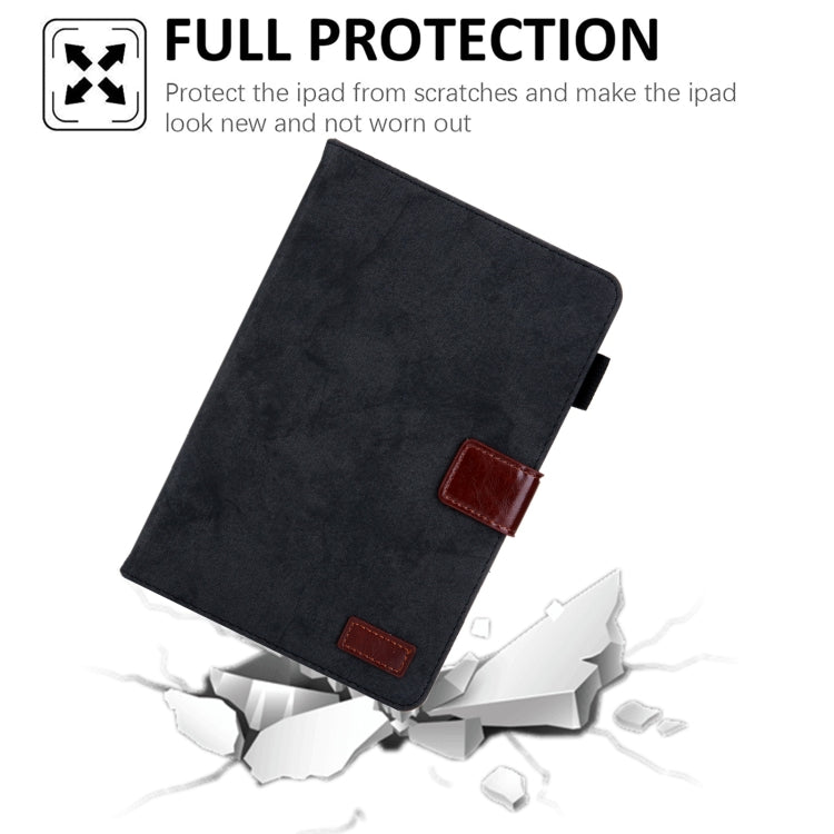 For iPad mini 6 / mini 2024 Fabric Contrast Color Smart Leather Tablet Case(Black) - iPad mini 2024 Cases by buy2fix | Online Shopping UK | buy2fix