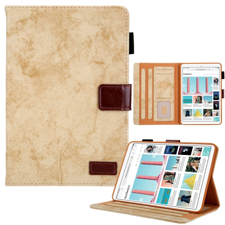 For iPad mini 6 / mini 2024 Fabric Contrast Color Smart Leather Tablet Case(Yellow) - iPad mini 2024 Cases by buy2fix | Online Shopping UK | buy2fix