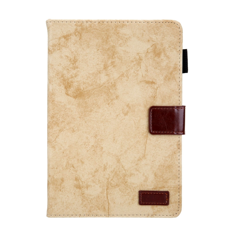 For iPad mini 6 / mini 2024 Fabric Contrast Color Smart Leather Tablet Case(Yellow) - iPad mini 2024 Cases by buy2fix | Online Shopping UK | buy2fix
