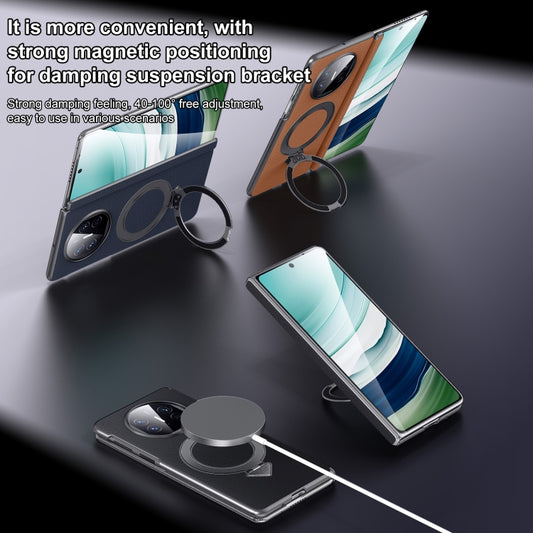 For Huawei Mate X5 / X3 SULADA Top Grain Leather MagSafe Magnetic Holder Phone Case(Blue) - Huawei Cases by SULADA | Online Shopping UK | buy2fix