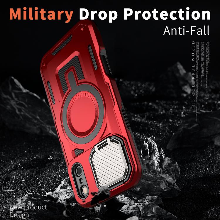 For iPhone 17 Pro Max Shield Frame Holder MagSafe Phone Case(Red) - iPhone 17 Pro Max Cases by buy2fix | Online Shopping UK | buy2fix