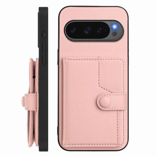 For Google Pixel 10 / 10 Pro Button Card Bag RFID Anti-theft Phone Case(Pink) - Google Cases by buy2fix | Online Shopping UK | buy2fix