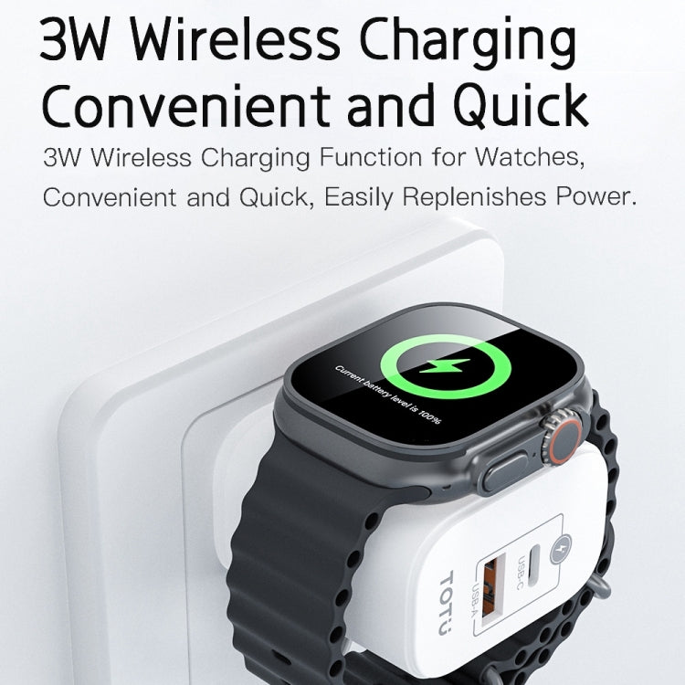 TOTUDESIGN UW128 23W USB-A to Type-C GaN Watch Fast Charging Travel Charger, Plug:US Plug(White) - Multifunction Charger by TOTUDESIGN | Online Shopping UK | buy2fix