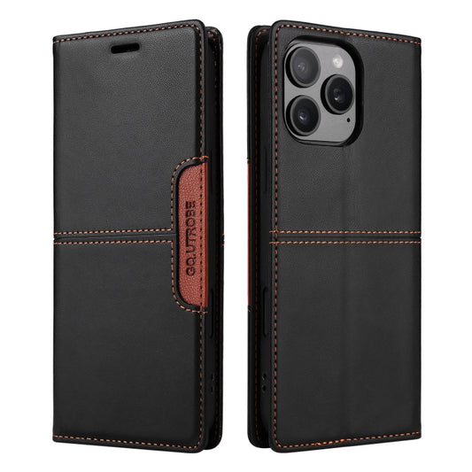 For iPhone 15 Pro Max GQUTROBE G01 RFID Anti-theft Leather Phone Case(Black) - iPhone 15 Pro Max Cases by GQUTROBE | Online Shopping UK | buy2fix
