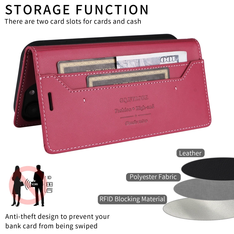 For iPhone SE 2022 / SE 2020 / 8 / 7 GQUTROBE G01 RFID Anti-theft Leather Phone Case(Red) - iPhone SE 2022 / 2020 / 8 / 7 Cases by GQUTROBE | Online Shopping UK | buy2fix