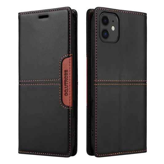 For iPhone 12 GQUTROBE G01 RFID Anti-theft Leather Phone Case(Black) - iPhone 12 / 12 Pro Cases by GQUTROBE | Online Shopping UK | buy2fix