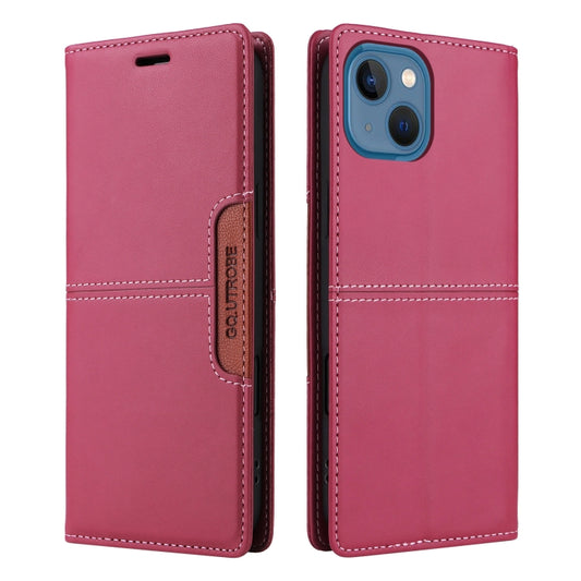 For iPhone 15 GQUTROBE G01 RFID Anti-theft Leather Phone Case(Red) - iPhone 15 Cases by GQUTROBE | Online Shopping UK | buy2fix