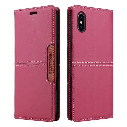 For iPhone XS / X GQUTROBE G01 RFID Anti-theft Leather Phone Case(Red) - More iPhone Cases by GQUTROBE | Online Shopping UK | buy2fix