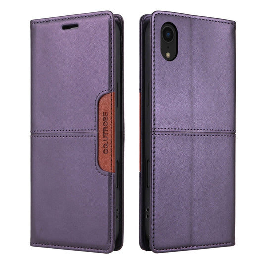 For iPhone XR GQUTROBE G01 RFID Anti-theft Leather Phone Case(Purple) - More iPhone Cases by GQUTROBE | Online Shopping UK | buy2fix