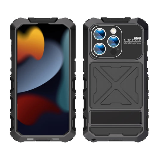For iPhone 15 Pro Max R-JUST Life Waterproof Dustproof Shockproof Phone Case(Black) - iPhone 15 Pro Max Cases by R-JUST | Online Shopping UK | buy2fix