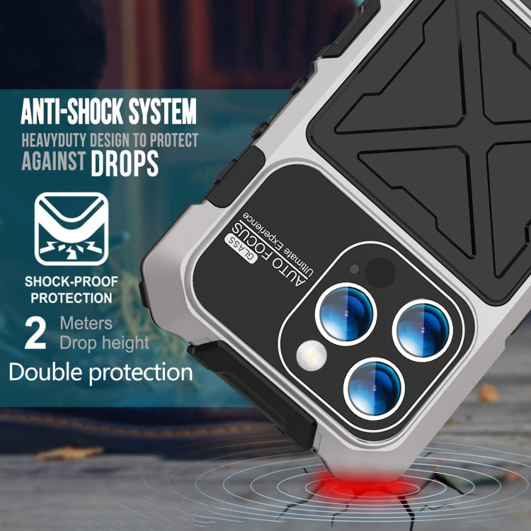 For iPhone 15 Pro Max R-JUST Life Waterproof Dustproof Shockproof Phone Case(Silver) - iPhone 15 Pro Max Cases by R-JUST | Online Shopping UK | buy2fix