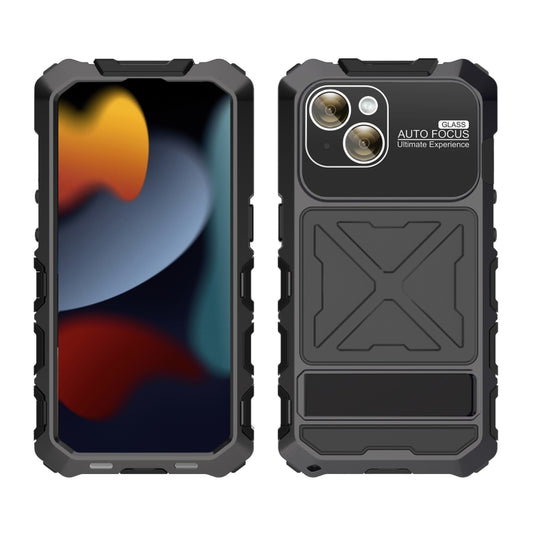 For iPhone 15 Plus R-JUST Life Waterproof Dustproof Shockproof Phone Case(Black) - iPhone 15 Plus Cases by R-JUST | Online Shopping UK | buy2fix
