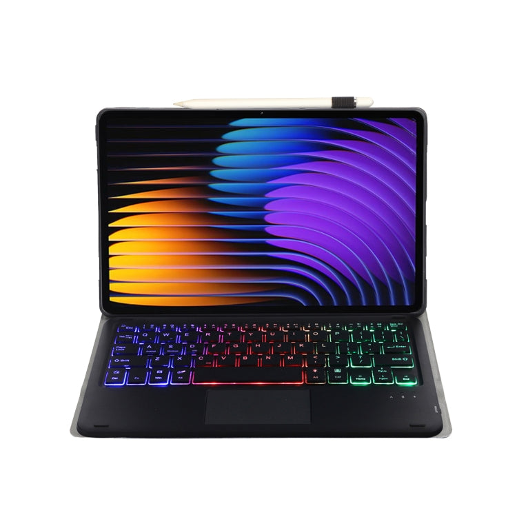 For Xiaomi Pad 7 / 7 Pro 11.2 inch A0N13-AS Ultra-thin Detachable Backlight Bluetooth Keyboard Leather Tablet Case with Touchpad(Black) by buy2fix
