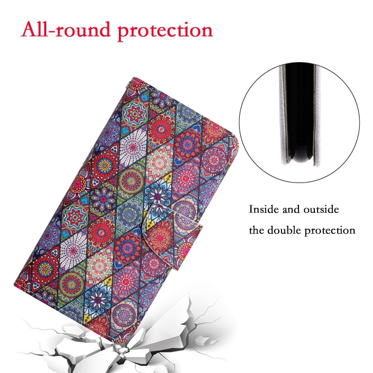 For Samsung Galaxy S25 5G Colored Drawing Pattern Leather Phone Case(Diamond Kaleidoscope) by buy2fix