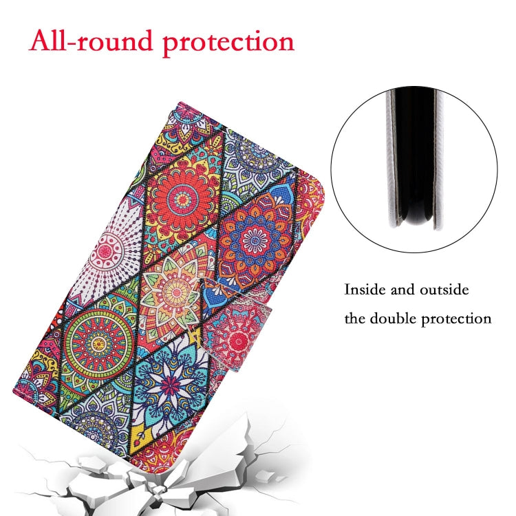 For Samsung Galaxy S25+ 5G Colored Drawing Pattern Leather Phone Case(Diamond Totem) by buy2fix