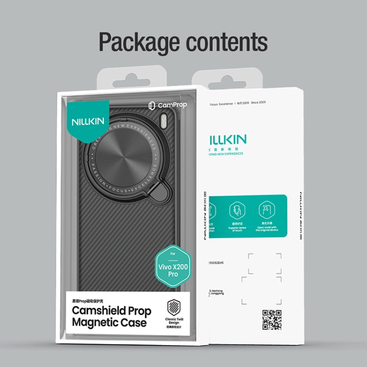 For vivo X200 Pro NILLKIN CamShield Prop MagSafe Magnetic PC Phone Case(Black) - vivo Cases by NILLKIN | Online Shopping UK | buy2fix