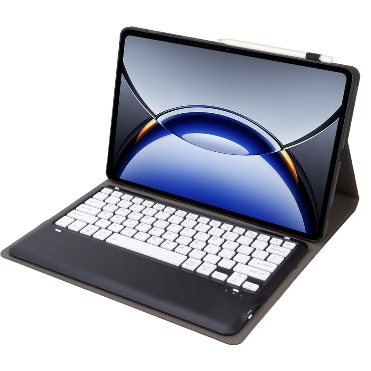 For OPPO Pad 3 12.1inch OP15 TPU Ultra-thin Detachable Bluetooth Keyboard Leather Case(Black + White) - OPPO Keyboard by buy2fix | Online Shopping UK | buy2fix
