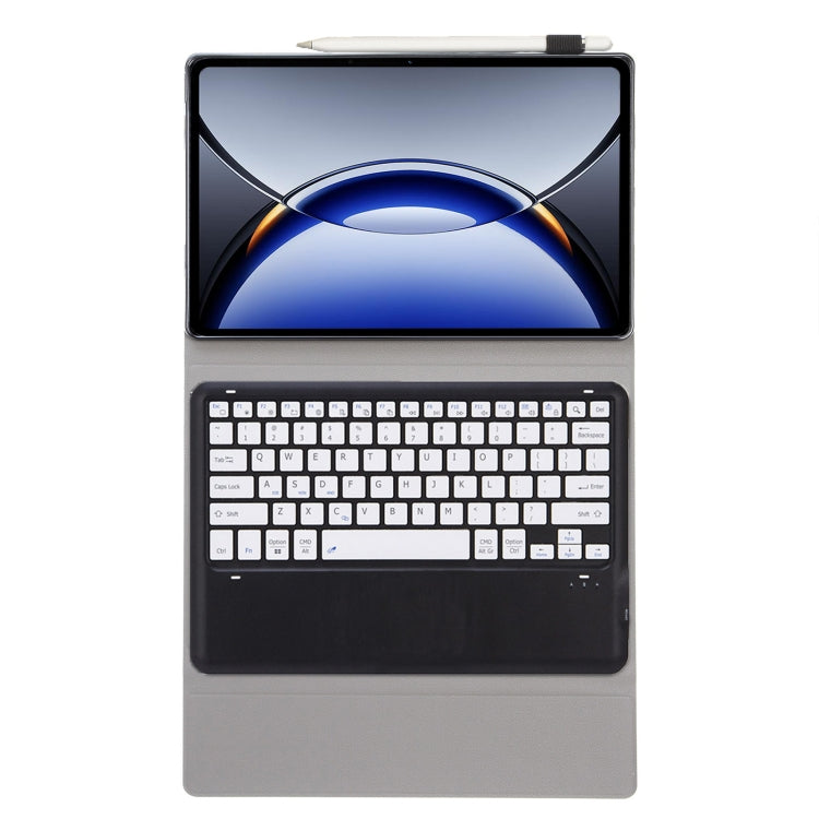 For OPPO Pad 3 12.1inch OP15 TPU Ultra-thin Detachable Bluetooth Keyboard Leather Case(Black + White) - OPPO Keyboard by buy2fix | Online Shopping UK | buy2fix
