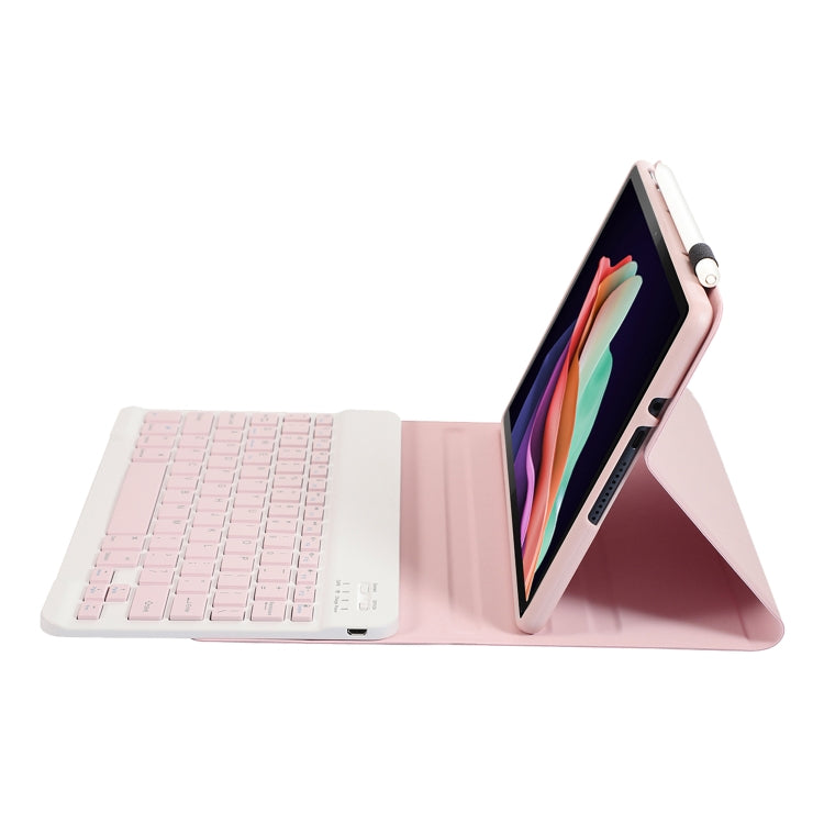 For Huawei MatePad SE 10.4 AH13 Ultra-thin Detachable Bluetooth Keyboard Leather Tablet Case(Pink White) - Others Keyboard by buy2fix | Online Shopping UK | buy2fix