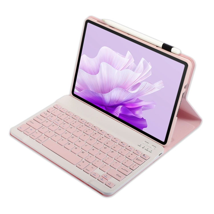 For Huawei MatePad 11.5 S 2024 AH20 Ultra-thin Detachable Bluetooth Keyboard Leather Tablet Case(Pink White) - Huawei Keyboard by buy2fix | Online Shopping UK | buy2fix
