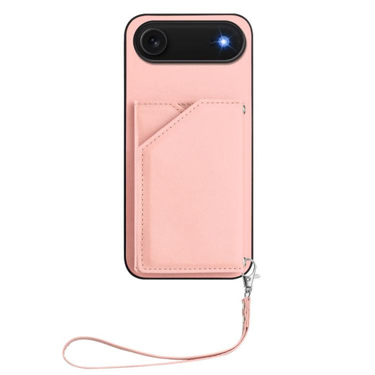 For iPhone Air Skin Feel Four Card Slots Phone Case with Wrist Strap(Pink) - iPhone Air Cases by buy2fix | Online Shopping UK | buy2fix