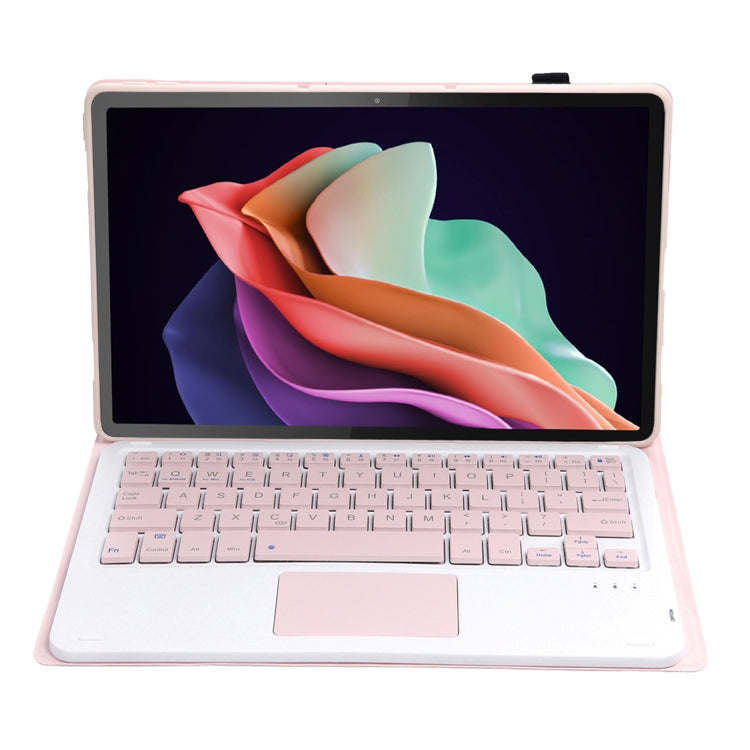 For Huawei MatePad SE 10.4 AH13-A Ultra-thin Detachable Bluetooth Keyboard Leather Tablet Case with Touchpad(Pink White) - Others Keyboard by buy2fix | Online Shopping UK | buy2fix