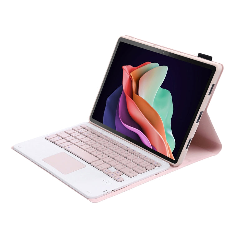 For Huawei MatePad SE 10.4 AH13-A Ultra-thin Detachable Bluetooth Keyboard Leather Tablet Case with Touchpad(Pink White) - Others Keyboard by buy2fix | Online Shopping UK | buy2fix