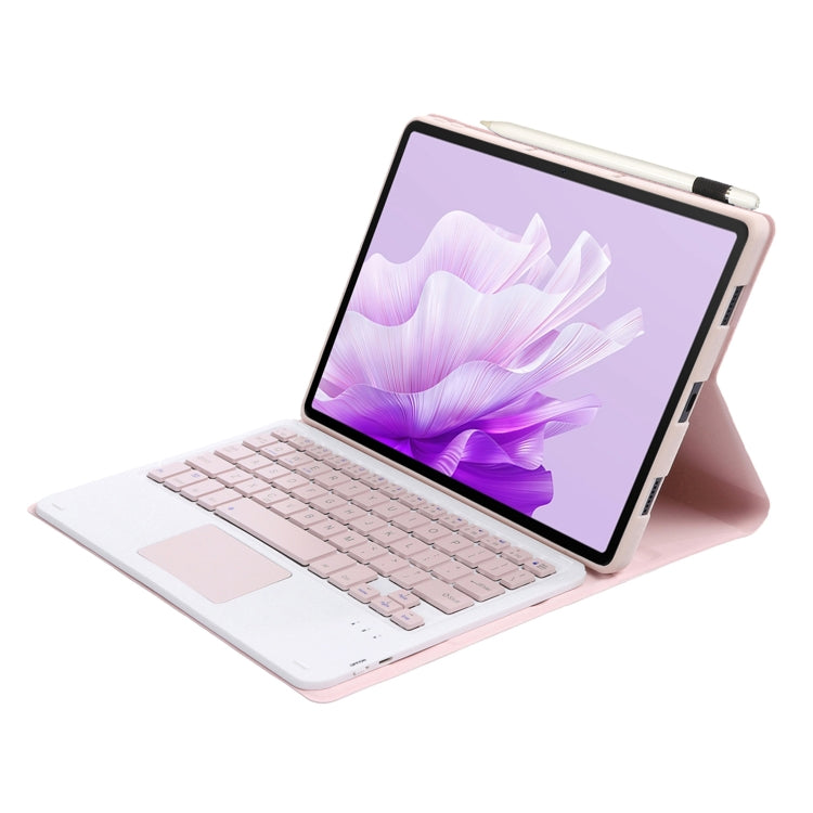 For Huawei MatePad 11.5 S 2024 AH20-A Ultra-thin Detachable Bluetooth Keyboard Leather Tablet Case with Touchpad(Pink White) - Others Keyboard by buy2fix | Online Shopping UK | buy2fix