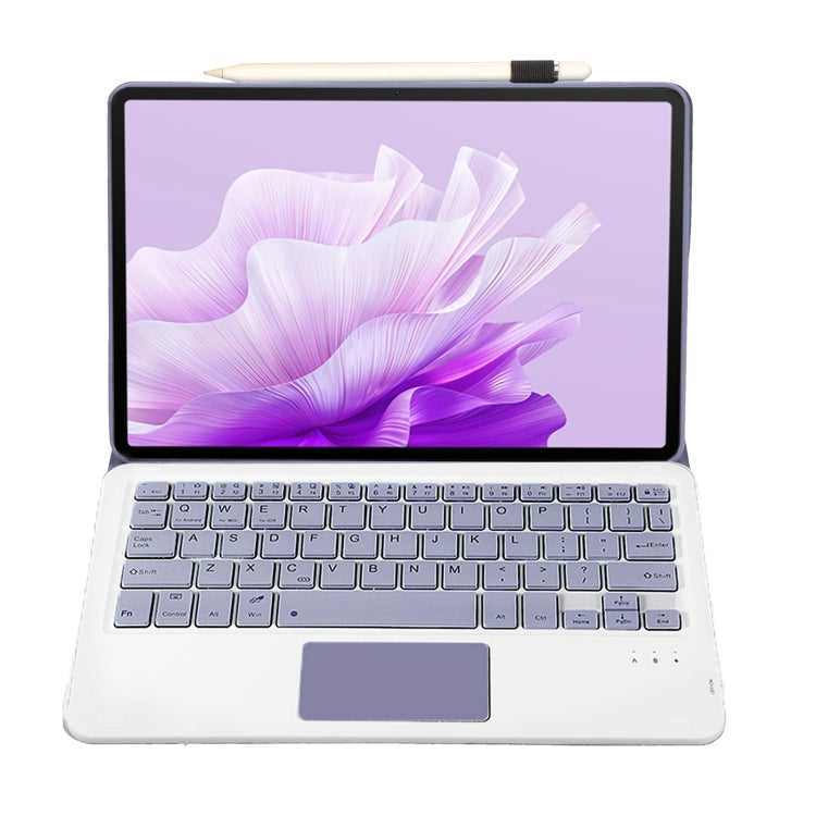For Honor Pad X9 / X8 Pro 11.5 AH15-A Ultra-thin Detachable Bluetooth Keyboard Leather Tablet Case with Touchpad(Lavender White) - Others Keyboard by buy2fix | Online Shopping UK | buy2fix