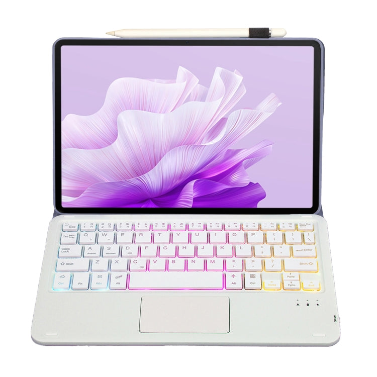 For Huawei MatePad 11.5 S 2024 AH20-AS Ultra-thin Detachable Backlight Bluetooth Keyboard Leather Tablet Case with Touchpad(Lavender White) - Others Keyboard by buy2fix | Online Shopping UK | buy2fix