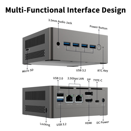 Jumper N305 Mini PC, Intel Alder Lake-N N305 Octa-core 3.8GHz, RAM: 16GB, ROM: 512GB(EU Plug) by jumper