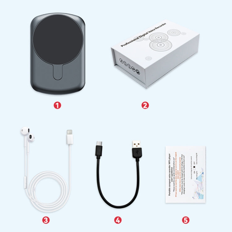 A1A Strong Magnetic Mobile Call Voice Recorder APP Recording Version, Memory:128GB(Black) by buy2fix