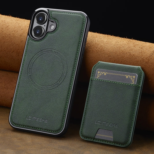 For iPhone 16 Plus LC.IMEEKE L3 Series Detachable RFID Card Bag Magsafe Phone Case(Green) by LC.IMEEKE