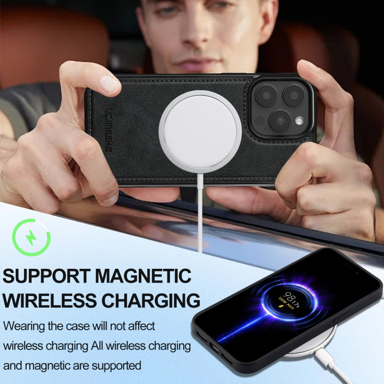 For iPhone 15 Pro LC.IMEEKE L3 Series Detachable RFID Card Bag Magsafe Phone Case(Black) - iPhone 15 Pro Cases by LC.IMEEKE | Online Shopping UK | buy2fix
