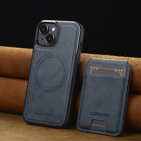 For iPhone 15 LC.IMEEKE L3 Series Detachable RFID Card Bag Magsafe Phone Case(Blue) - iPhone 15 Cases by LC.IMEEKE | Online Shopping UK | buy2fix