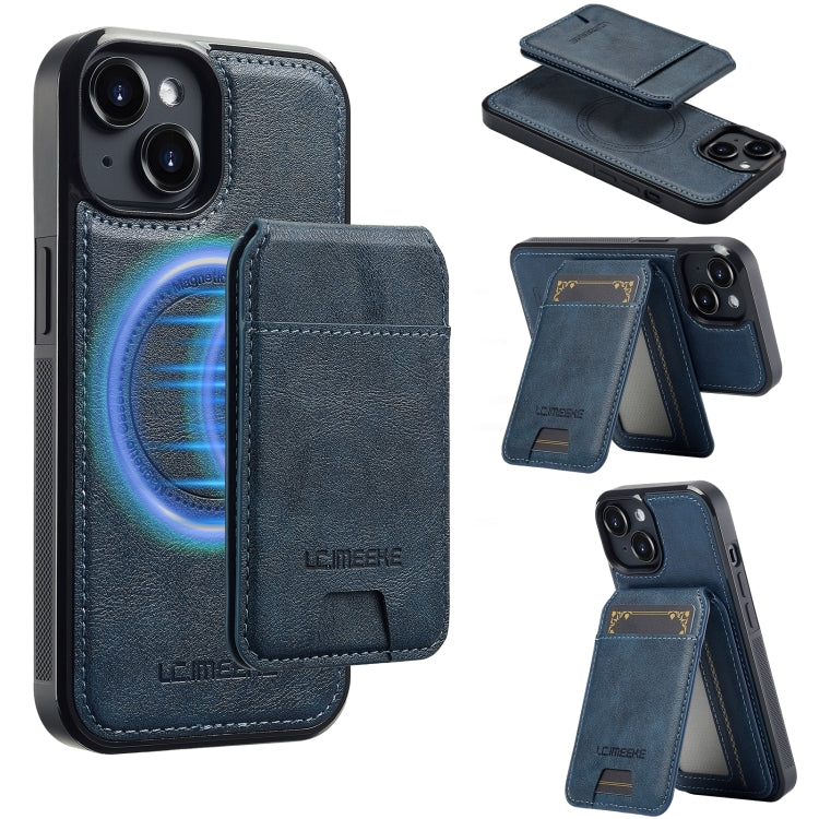 For iPhone 14 / 13 LC.IMEEKE L3 Series Detachable RFID Card Bag Magsafe Phone Case(Blue) - iPhone 14 Cases by LC.IMEEKE | Online Shopping UK | buy2fix