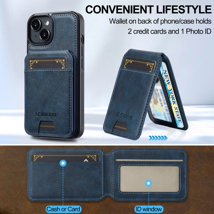 For iPhone 14 / 13 LC.IMEEKE L3 Series Detachable RFID Card Bag Magsafe Phone Case(Blue) - iPhone 14 Cases by LC.IMEEKE | Online Shopping UK | buy2fix