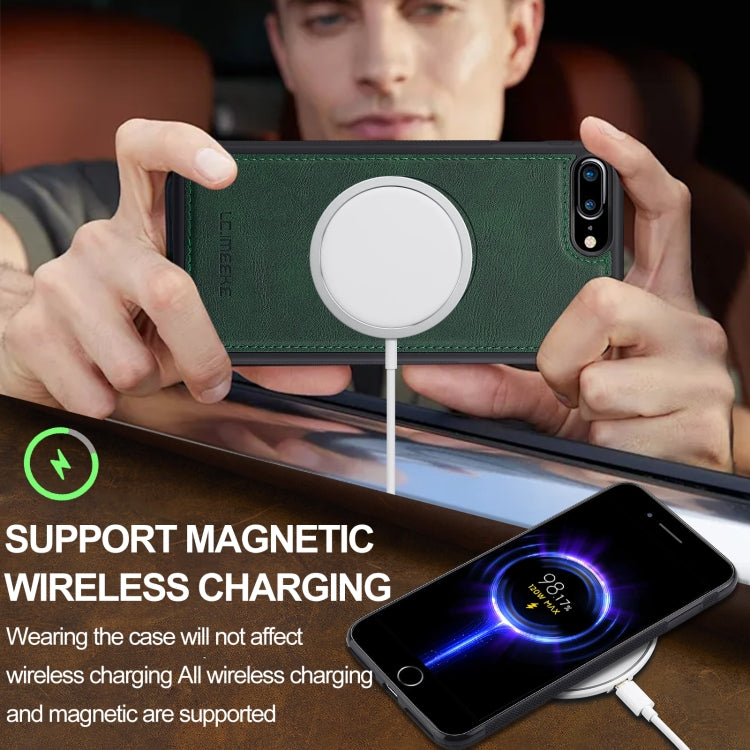 For iPhone 8 Plus / 7 Plus LC.IMEEKE L3 Series Detachable RFID Card Bag Magsafe Phone Case(Green) - More iPhone Cases by LC.IMEEKE | Online Shopping UK | buy2fix