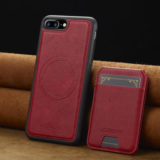 For iPhone 8 Plus / 7 Plus LC.IMEEKE L3 Series Detachable RFID Card Bag Magsafe Phone Case(Red) - More iPhone Cases by LC.IMEEKE | Online Shopping UK | buy2fix