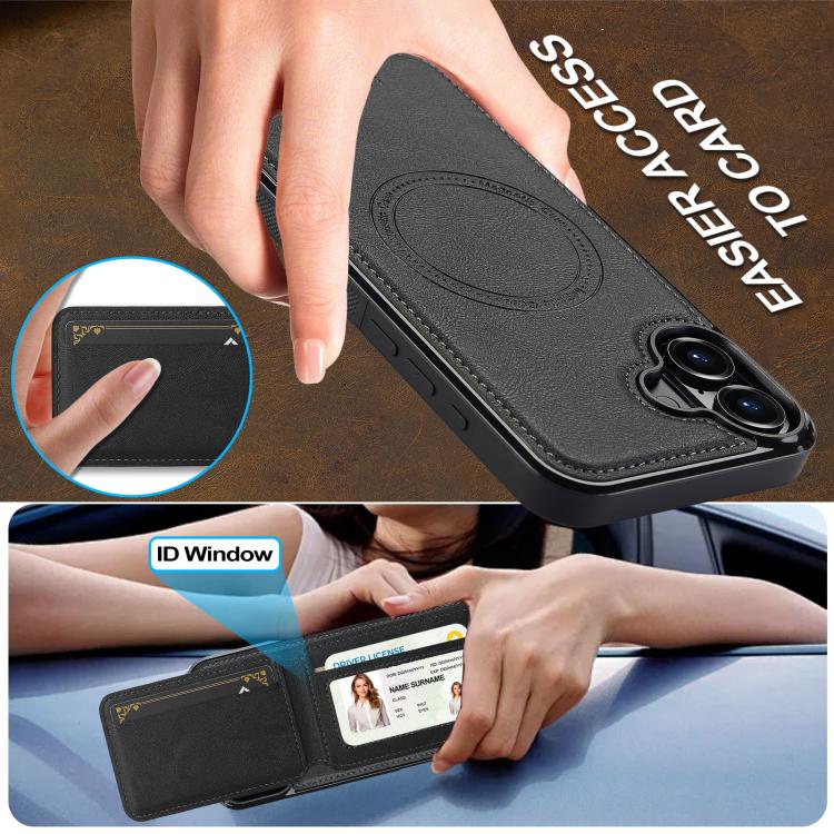 For iPhone 17 LC.IMEEKE L3 Series Detachable RFID Card Bag Magsafe Phone Case(Black) - iPhone 17 Cases by LC.IMEEKE | Online Shopping UK | buy2fix