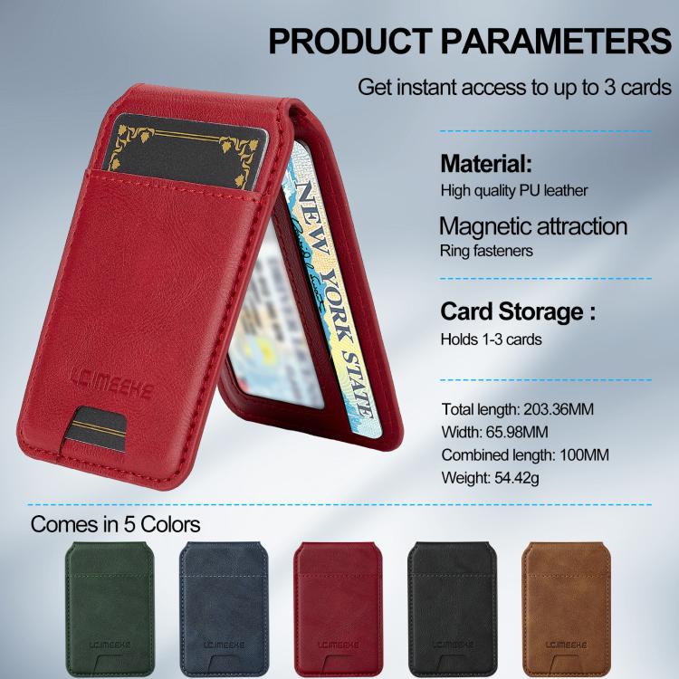 For iPhone 17 LC.IMEEKE L3 Series Detachable RFID Card Bag Magsafe Phone Case(Red) - iPhone 17 Cases by LC.IMEEKE | Online Shopping UK | buy2fix