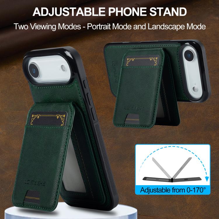 For iPhone 17 Air LC.IMEEKE L3 Series Detachable RFID Card Bag Magsafe Phone Case(Green) - iPhone 17 Air Cases by LC.IMEEKE | Online Shopping UK | buy2fix