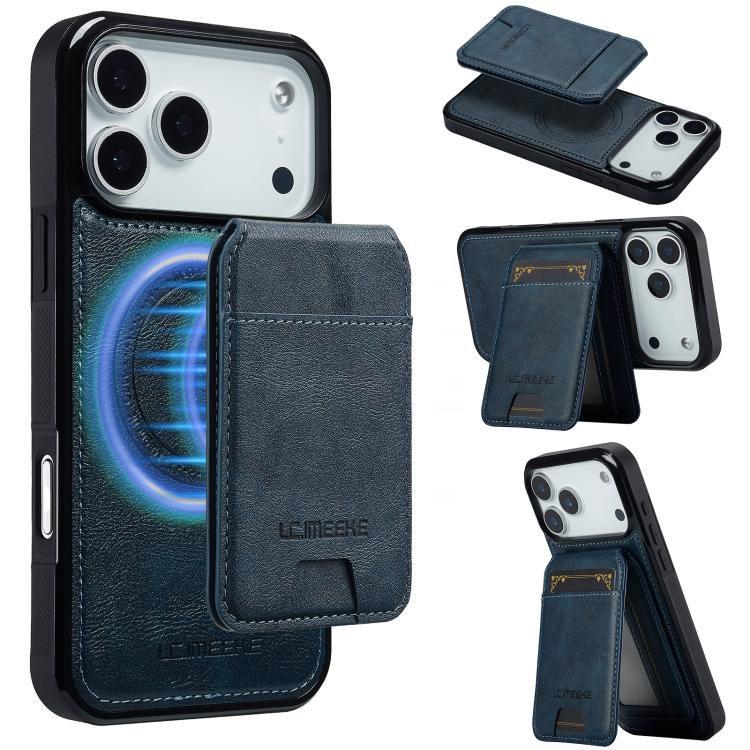 For iPhone 17 Pro LC.IMEEKE L3 Series Detachable RFID Card Bag Magsafe Phone Case(Blue) - iPhone 17 Pro Cases by LC.IMEEKE | Online Shopping UK | buy2fix