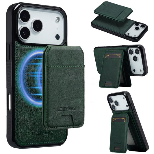 For iPhone 17 Pro LC.IMEEKE L3 Series Detachable RFID Card Bag Magsafe Phone Case(Green) - iPhone 17 Pro Cases by LC.IMEEKE | Online Shopping UK | buy2fix