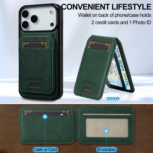 For iPhone 17 Pro LC.IMEEKE L3 Series Detachable RFID Card Bag Magsafe Phone Case(Green) - iPhone 17 Pro Cases by LC.IMEEKE | Online Shopping UK | buy2fix