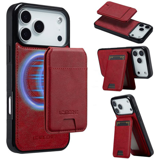 For iPhone 17 Pro LC.IMEEKE L3 Series Detachable RFID Card Bag Magsafe Phone Case(Red) - iPhone 17 Pro Cases by LC.IMEEKE | Online Shopping UK | buy2fix