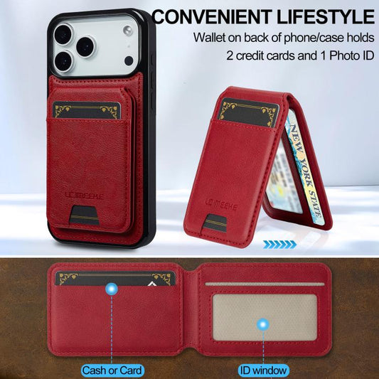 For iPhone 17 Pro LC.IMEEKE L3 Series Detachable RFID Card Bag Magsafe Phone Case(Red) - iPhone 17 Pro Cases by LC.IMEEKE | Online Shopping UK | buy2fix