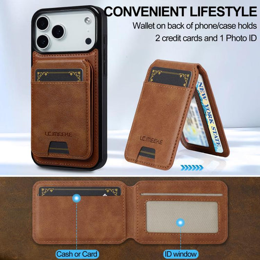 For iPhone 17 Pro Max LC.IMEEKE L3 Series Detachable RFID Card Bag Magsafe Phone Case(Brown) - iPhone 17 Pro Max Cases by LC.IMEEKE | Online Shopping UK | buy2fix