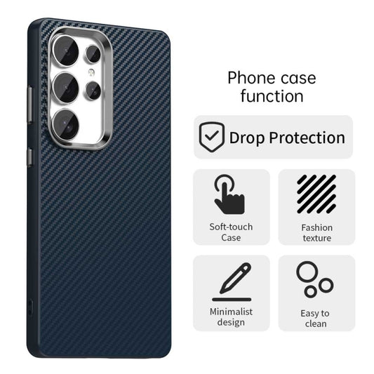 For Samsung Galaxy S25 Ultra 5G Carbon Fiber Series IMD Phone Case(Blue) by buy2fix